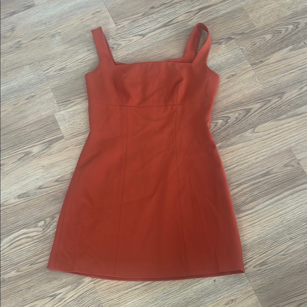 Bebe burnt orange Sheath Mini Dress Square Neck Cocktail